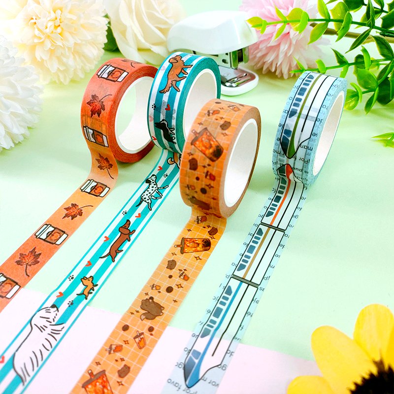 custom High quality printing decorative adhesive cmyk washi tapes