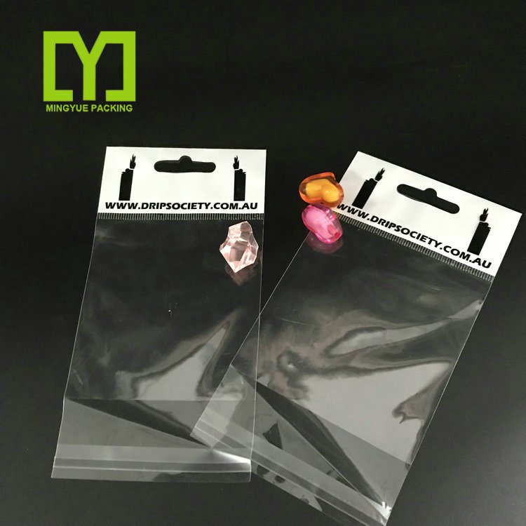 Wholesale Custom Logo Plastic Printing Header Bag Transparent Opp BOPP Bag With Adhesive Tape