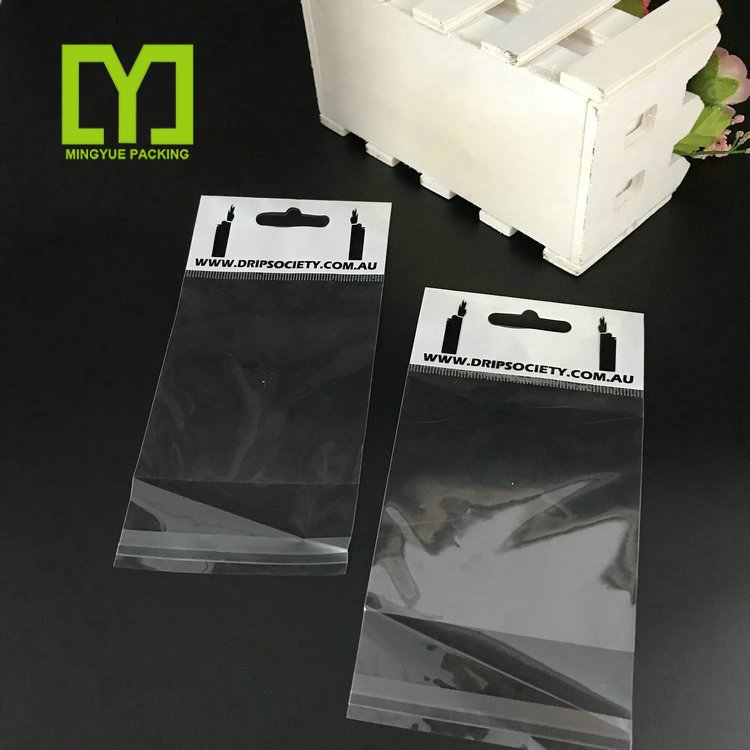 Wholesale Custom Logo Plastic Printing Header Bag Transparent Opp BOPP Bag With Adhesive Tape