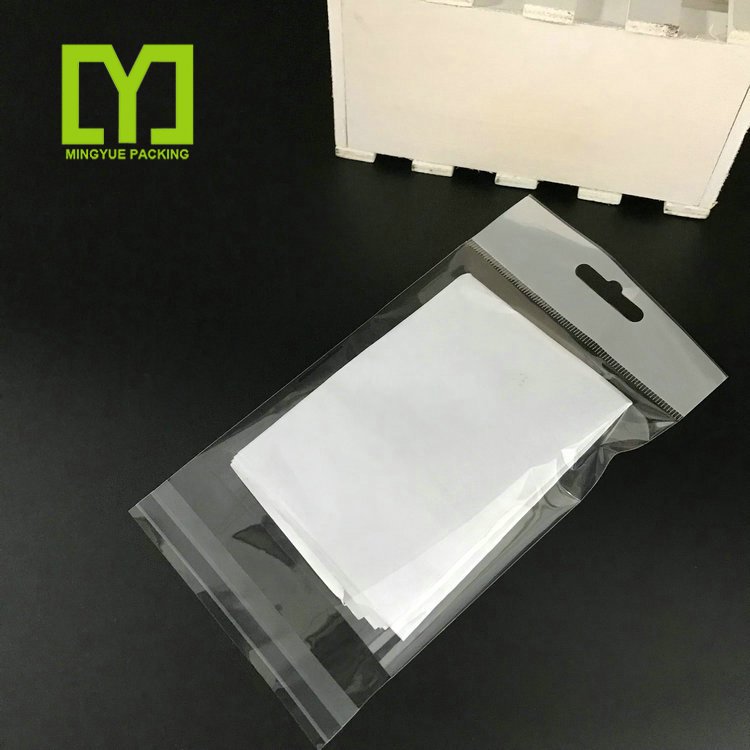 Wholesale Custom Logo Plastic Printing Header Bag Transparent Opp BOPP Bag With Adhesive Tape