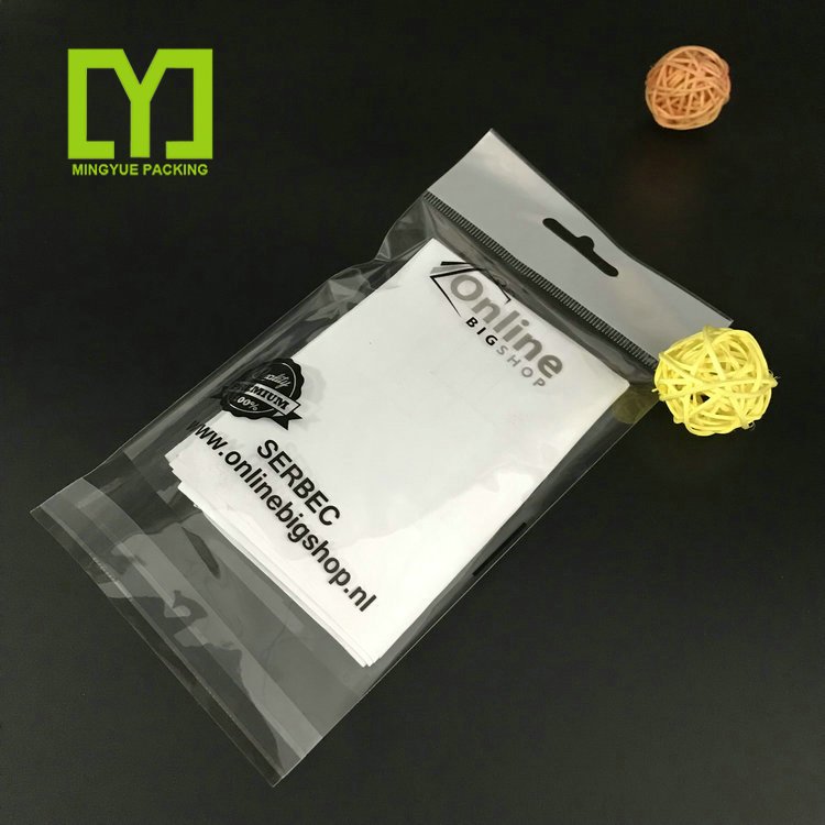 Wholesale Custom Logo Plastic Printing Header Bag Transparent Opp BOPP Bag With Adhesive Tape