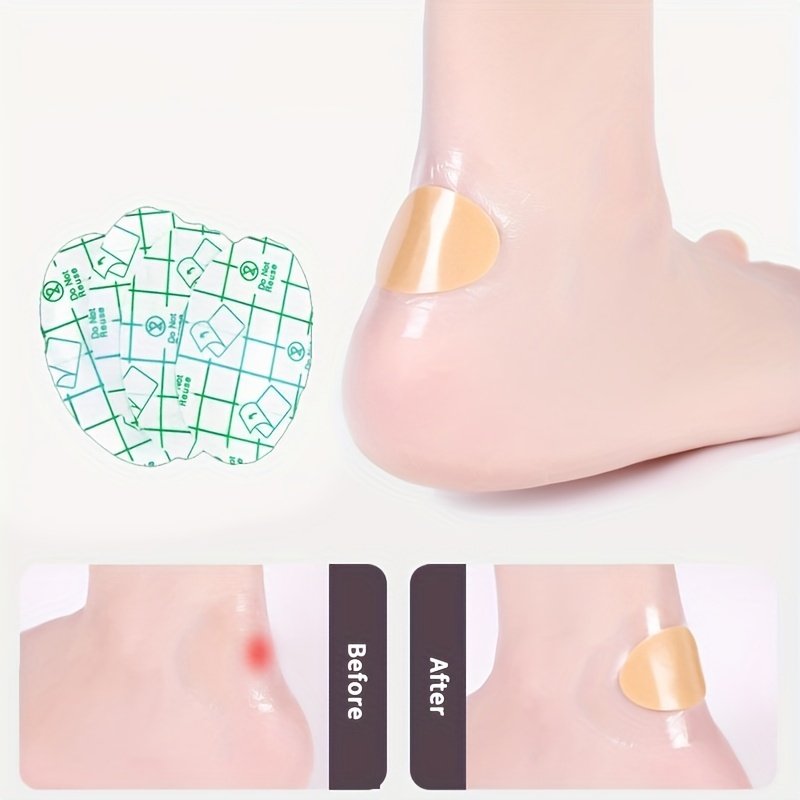 Invisible Comfort Heel Protectors Adhesive Blister Pads Soothing Cushion Grips Blister Plaster for All Shoe Types