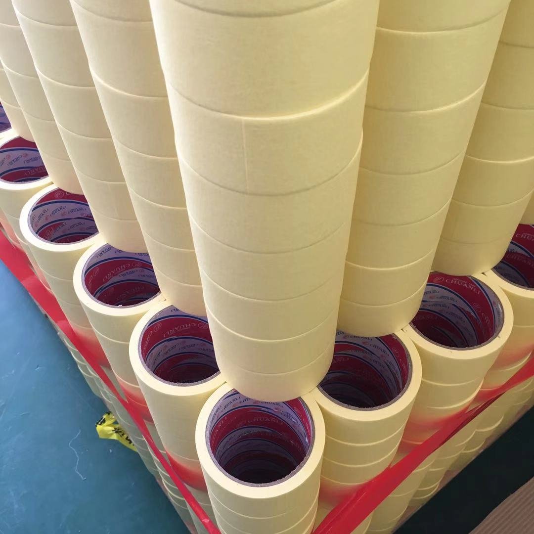 High Adhesive White Yellow Paper Masking Adhesive Tape For Painting Single Sided Adhesive Tapes