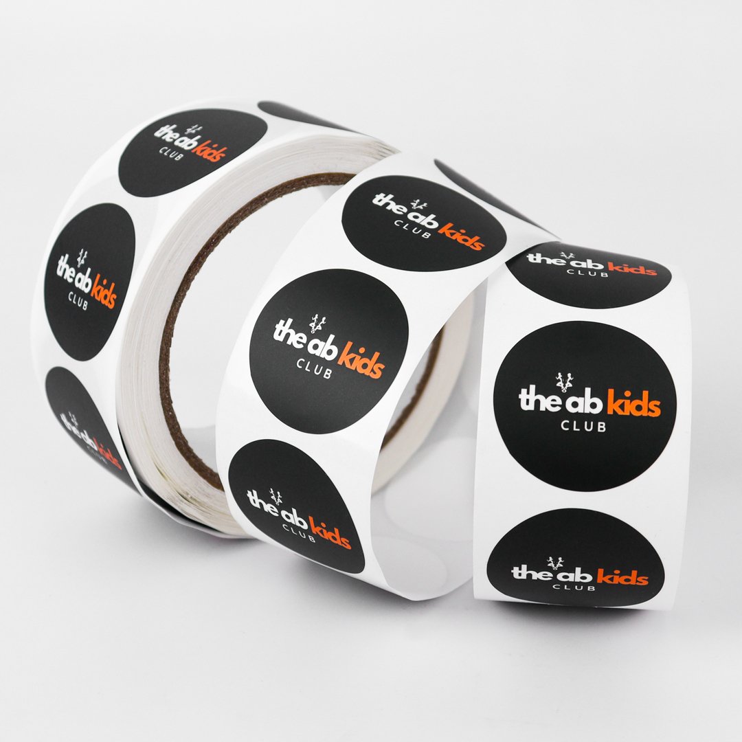 Custom Logo Sticker Label Vinyl Printing Waterproof Roll Synthetic Paper Adhesive Round Logo Sticker