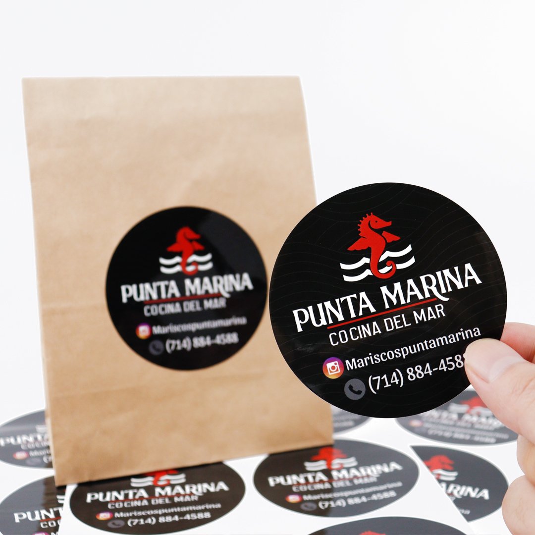 Custom Logo Sticker Label Vinyl Printing Waterproof Roll Synthetic Paper Adhesive Round Logo Sticker