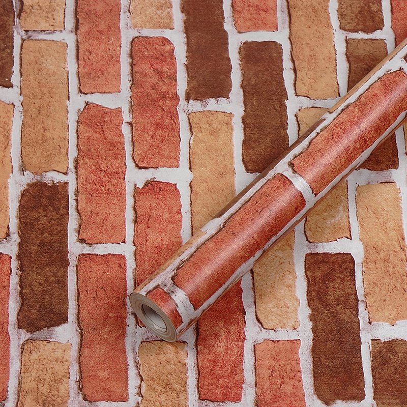 Self Adhesive Wallpaper Stretch Printing Brick Vinyl Film
