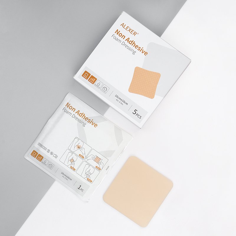 Alexer Non Adhesive Foam Dressing 5mm Thickness Soft PU Foam Dressing with Foam Pads