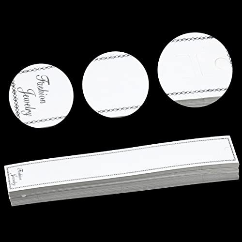 Jewelry Display Cards with Plastic Self Adhesive Bags Extra Long White Paper Showing Tags for Bracelet Necklace Card Holders