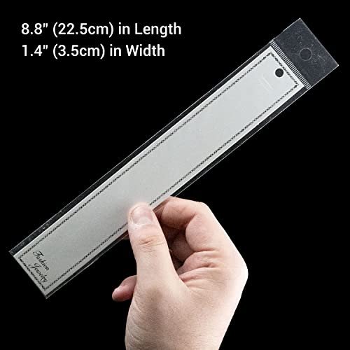 Jewelry Display Cards with Plastic Self Adhesive Bags Extra Long White Paper Showing Tags for Bracelet Necklace Card Holders