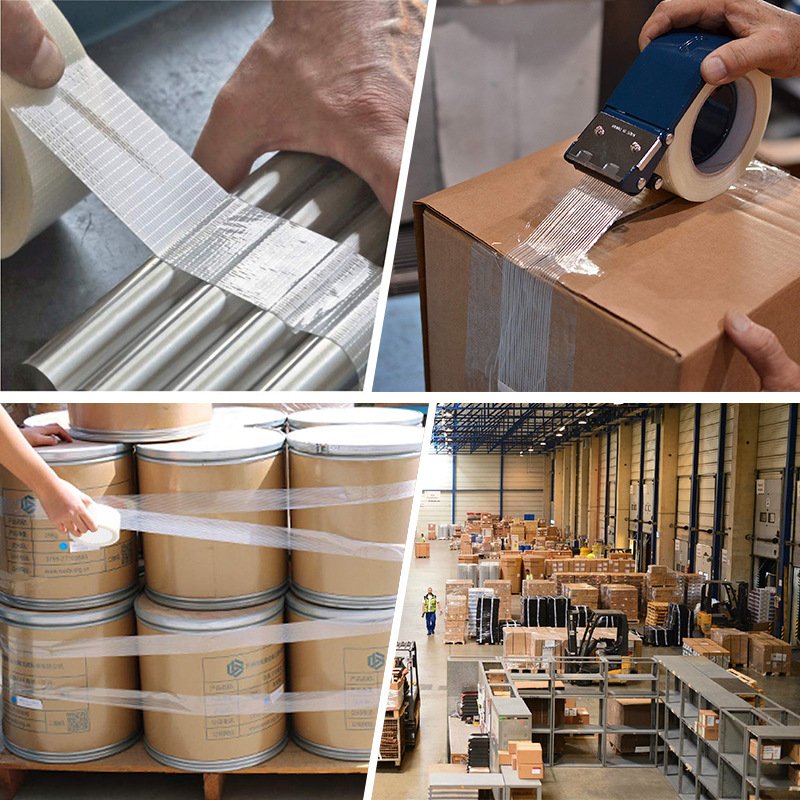 rubber High viscosity transparent bidirectional fiberglass filament adhesive tape use Fixation of model and heavy objects