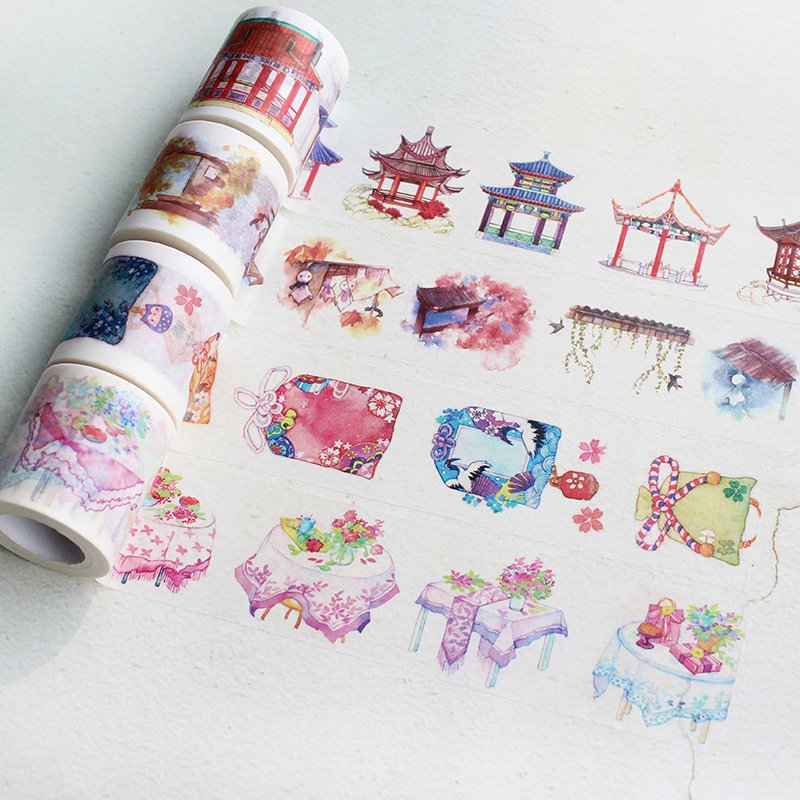 DIY Colored Paper Stationery Washi tape Adhesive washi Tape set washi tape