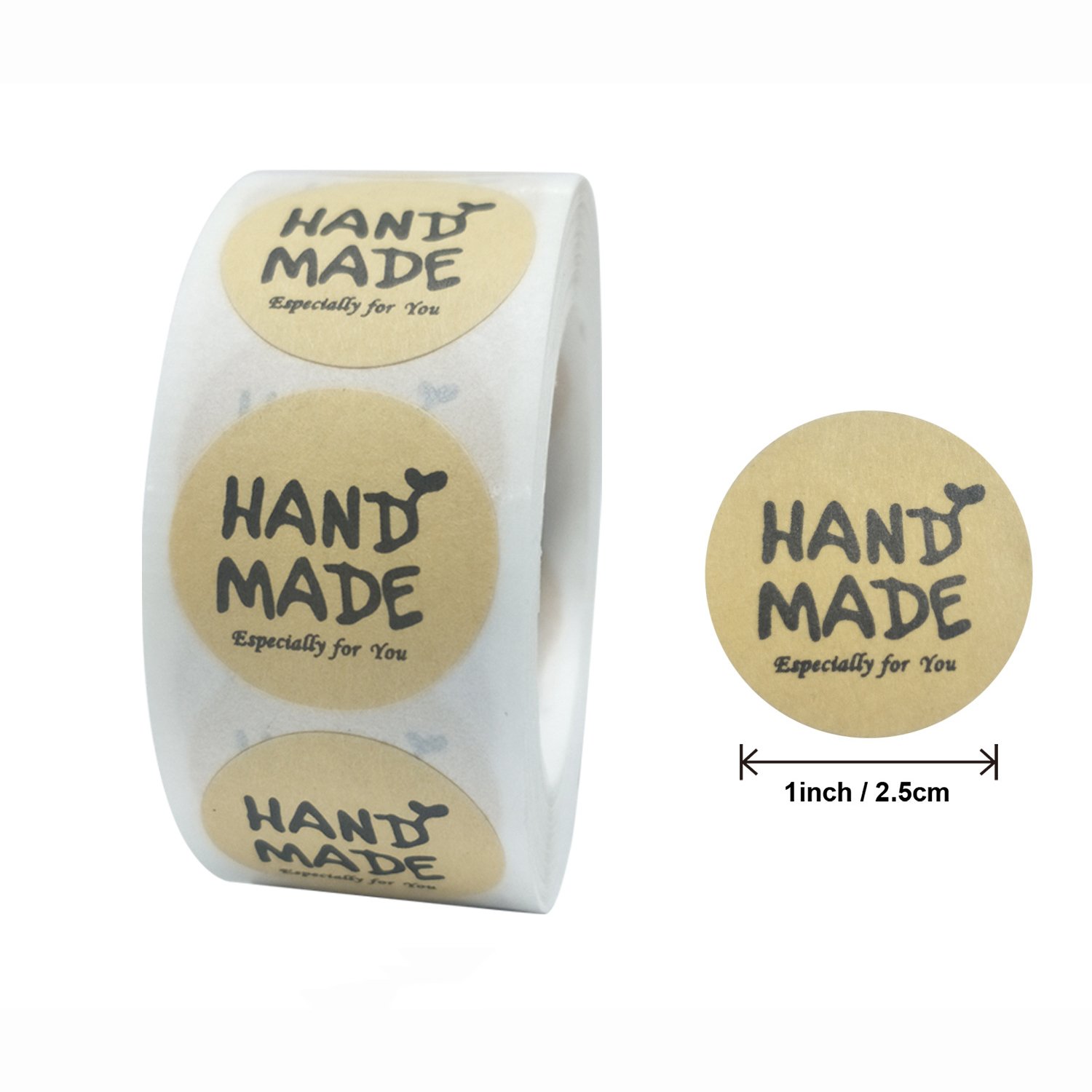 1 inch Kraft Paper Packaging Label Print Stickers Etiquetas Adhesive Thank You Stickers For Small Business Etiquettes Logo