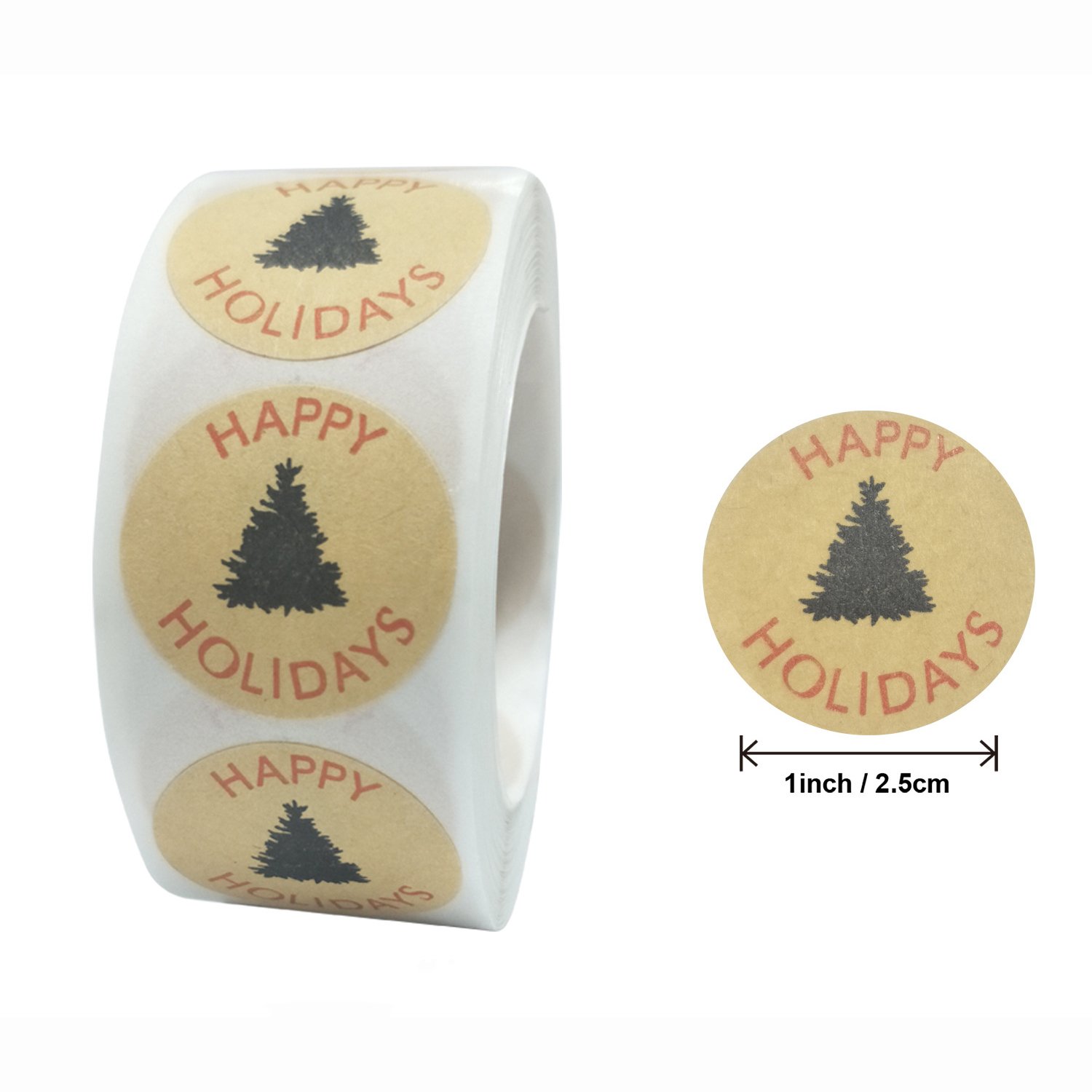 1 inch Kraft Paper Packaging Label Print Stickers Etiquetas Adhesive Thank You Stickers For Small Business Etiquettes Logo