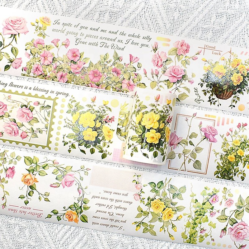 Printing Pretty Florals Washi Tape Set 50mm 60mm Wide Pet Tape With custom loop infinitely patton