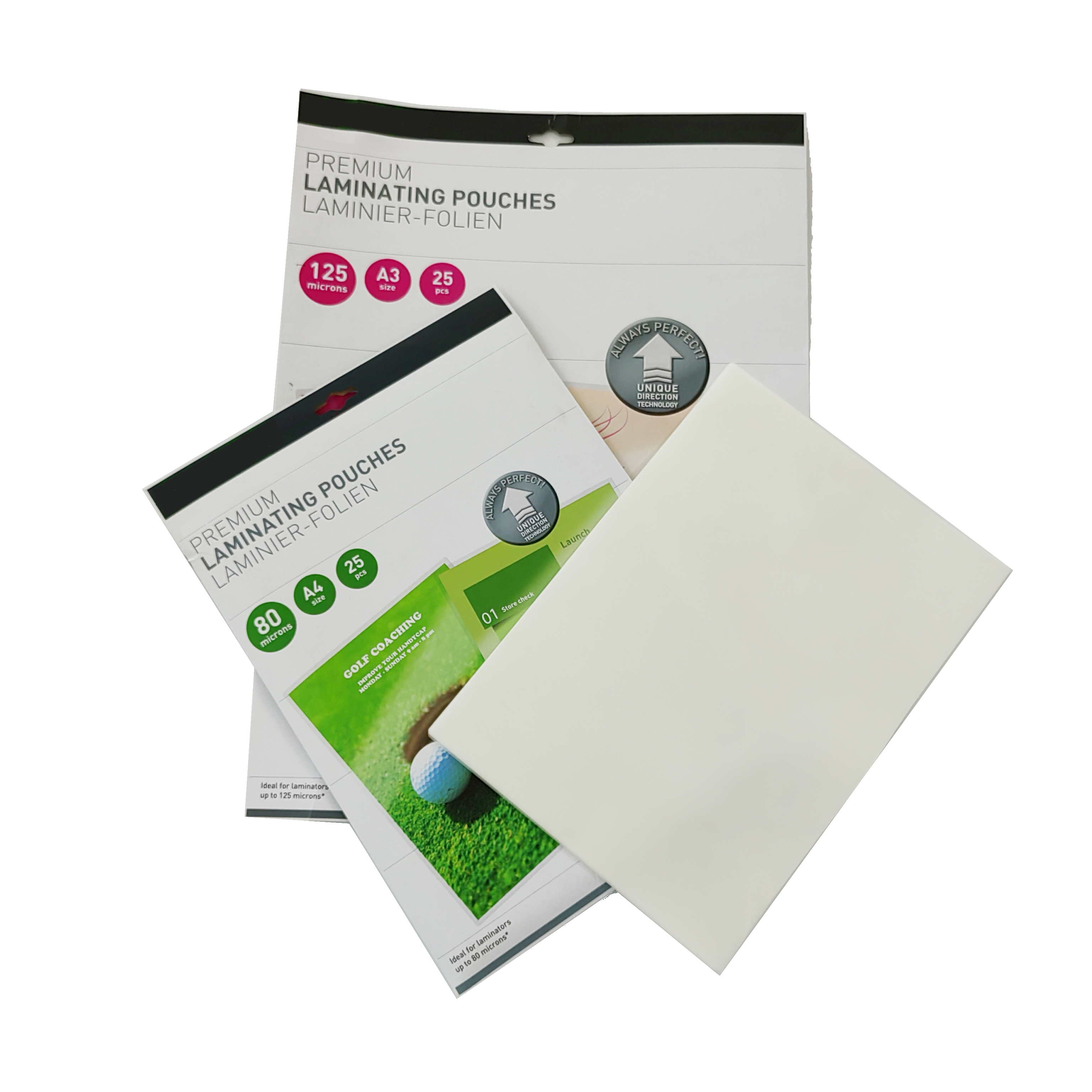 China manufacturer strong adhesiveness A4 80 mic Prepunched Laminating Film