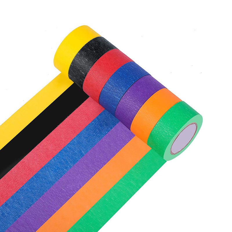 Paper Wall Paint Multi Color Rubber 165U Colorful Crepe Manufacturing Masking Adhesive Tape