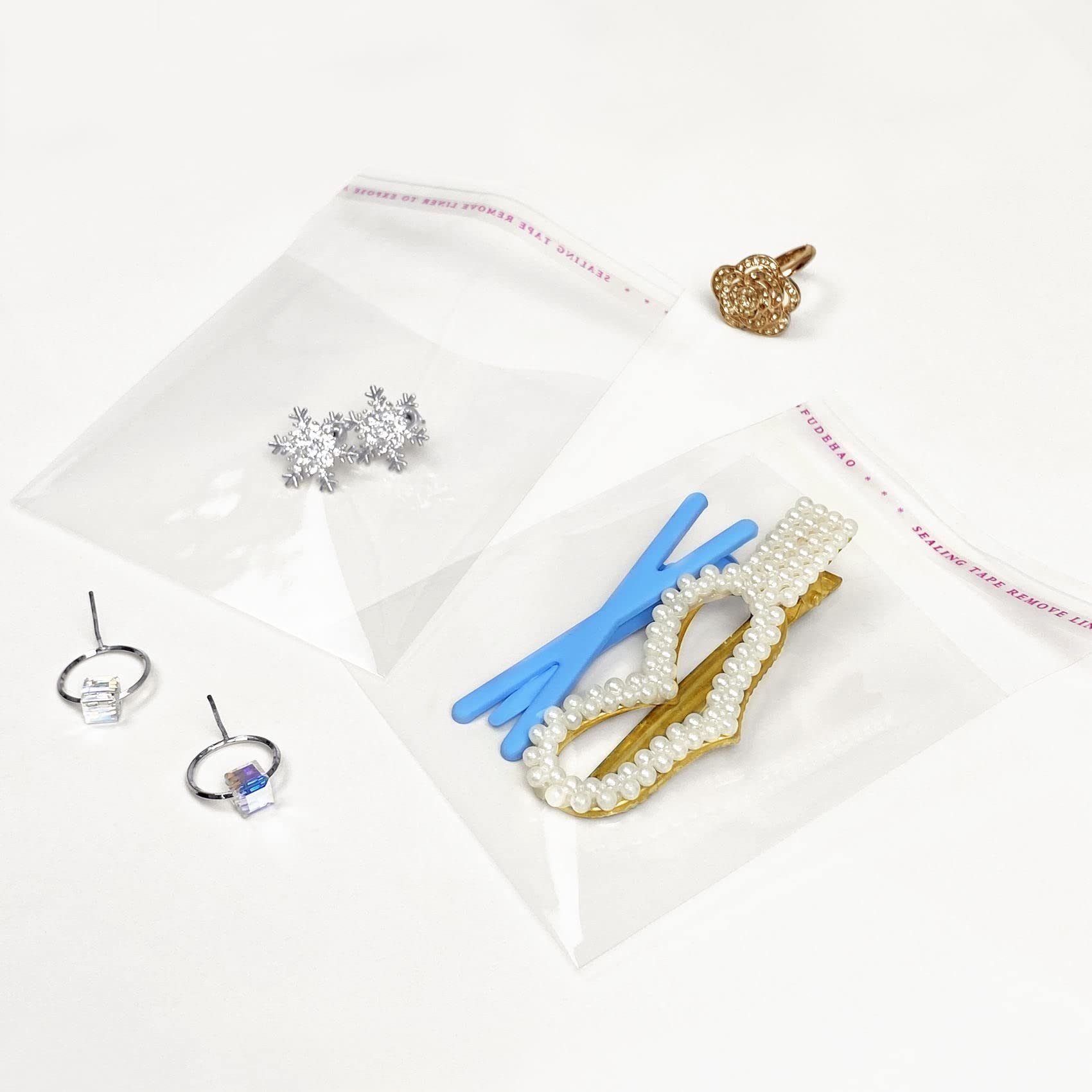 Custom Printed Logo Transparent Plastic Packaging OPP Bag Clear Self-Adhesive Cookie Candy Cellophane Bags With Adhesive