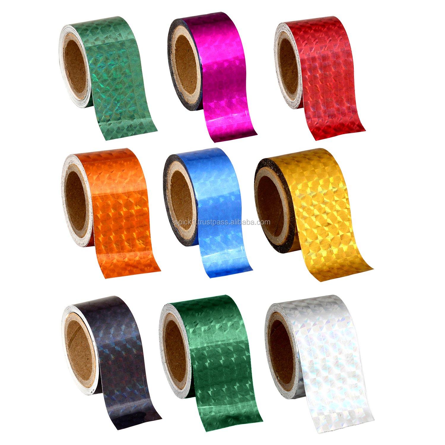 Wholesale Holographic Self-Adhesive Tapes Acrylic Single-Sided Adhesive on Paper Polyester New Hula Hoops Decorative Material