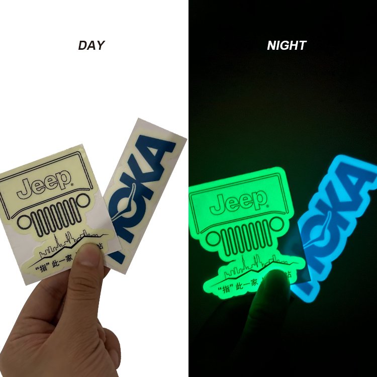 high quality fluorescence color adhesive label printing kiss cut luminous stickers glow in the dark die cut sticker