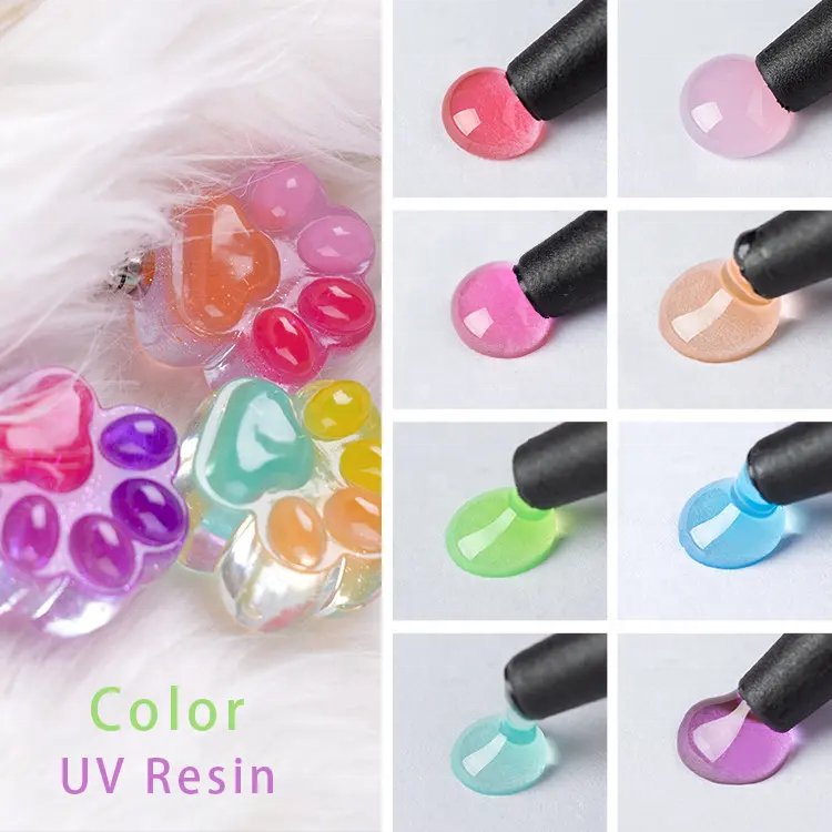 Wholesale Crystal Clear Solid Color UV Curing Resin Translucent Colored UV Resin Kit Hard Type Adhesive Glue