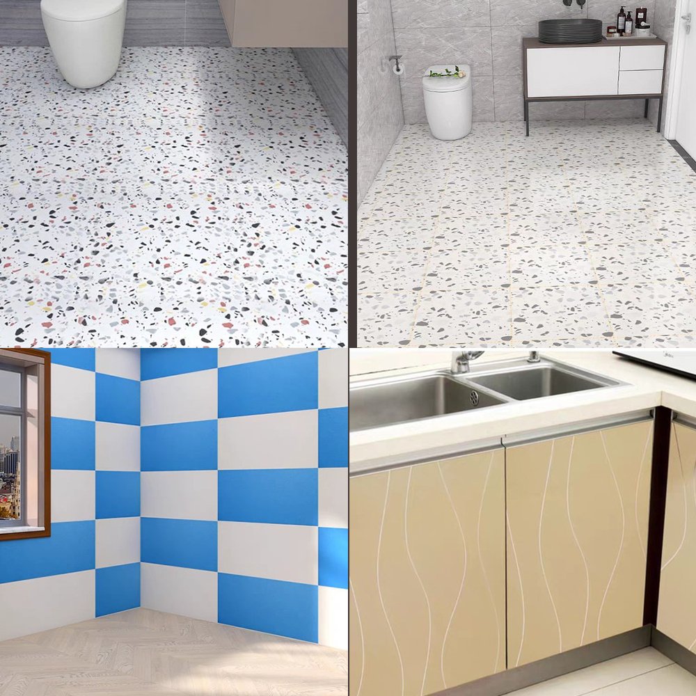 Self Adhesive PVC Vinyl Home Decoration Film Colorful Table Wall Floor Furniture Decoration Self-adhesive Vinyl Film Roll