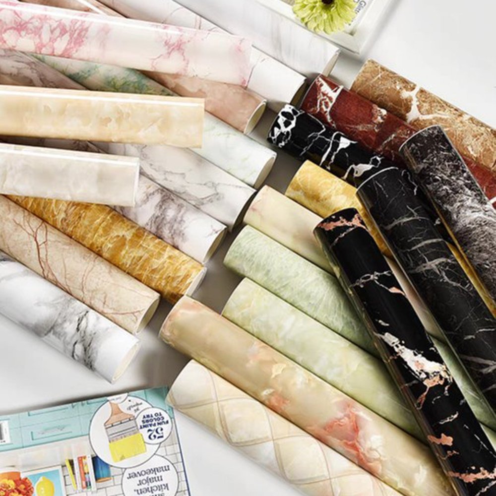 Self Adhesive PVC Vinyl Home Decoration Film Colorful Table Wall Floor Furniture Decoration Self-adhesive Vinyl Film Roll