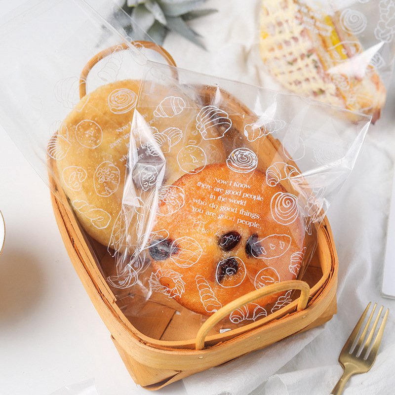 Custom Printed OPP Plastic Candy Biscuits Cookie Self Adhesive Seal Gift Food Bread Packaging Bags