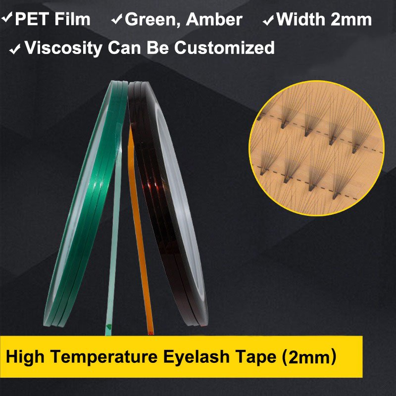 2mm PET Heat Resistant Green Adhesive Polyester Tape For False Eyelash