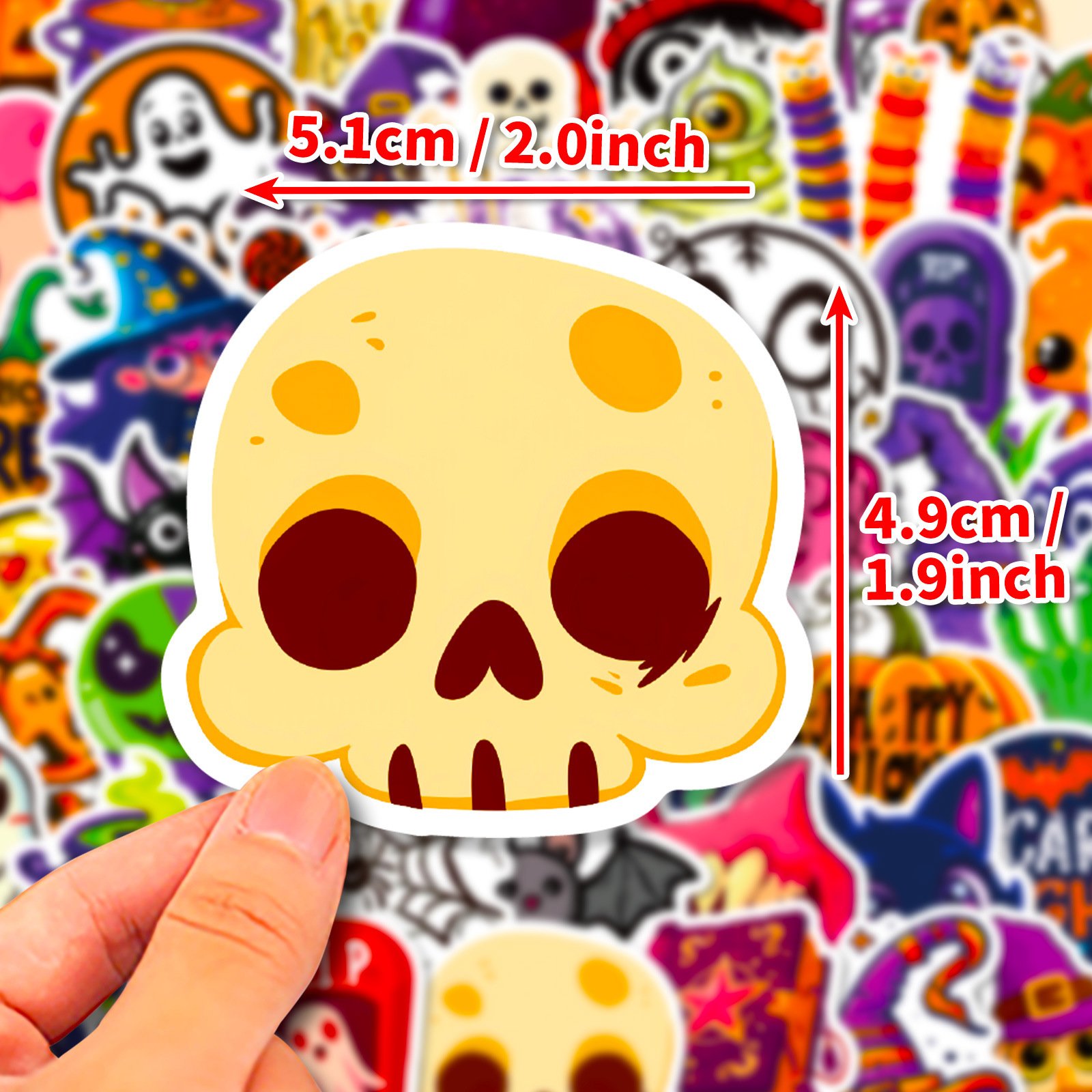 Halloween DIY Luggage & Laptop Stickers Cute Ghost Spider Bat Cartoon Doodles Adhesive Paper & Film for Personalization