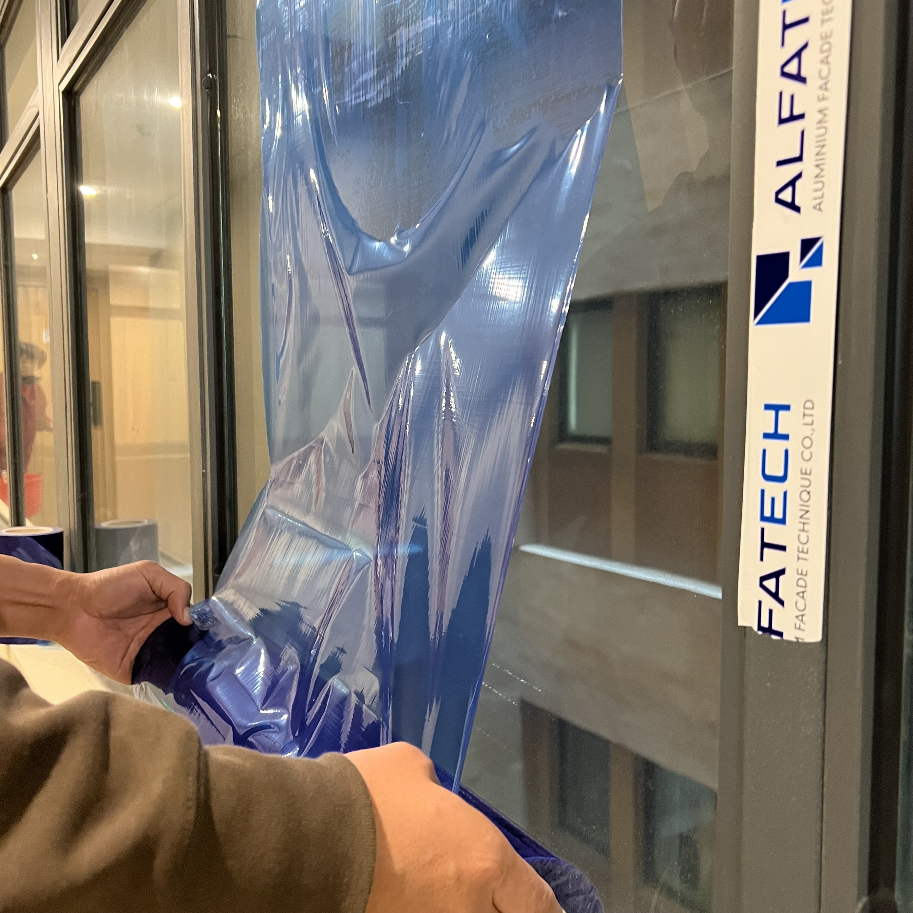 Clear Adhesion Blue Temporary Window Protection Film custom manufacturer