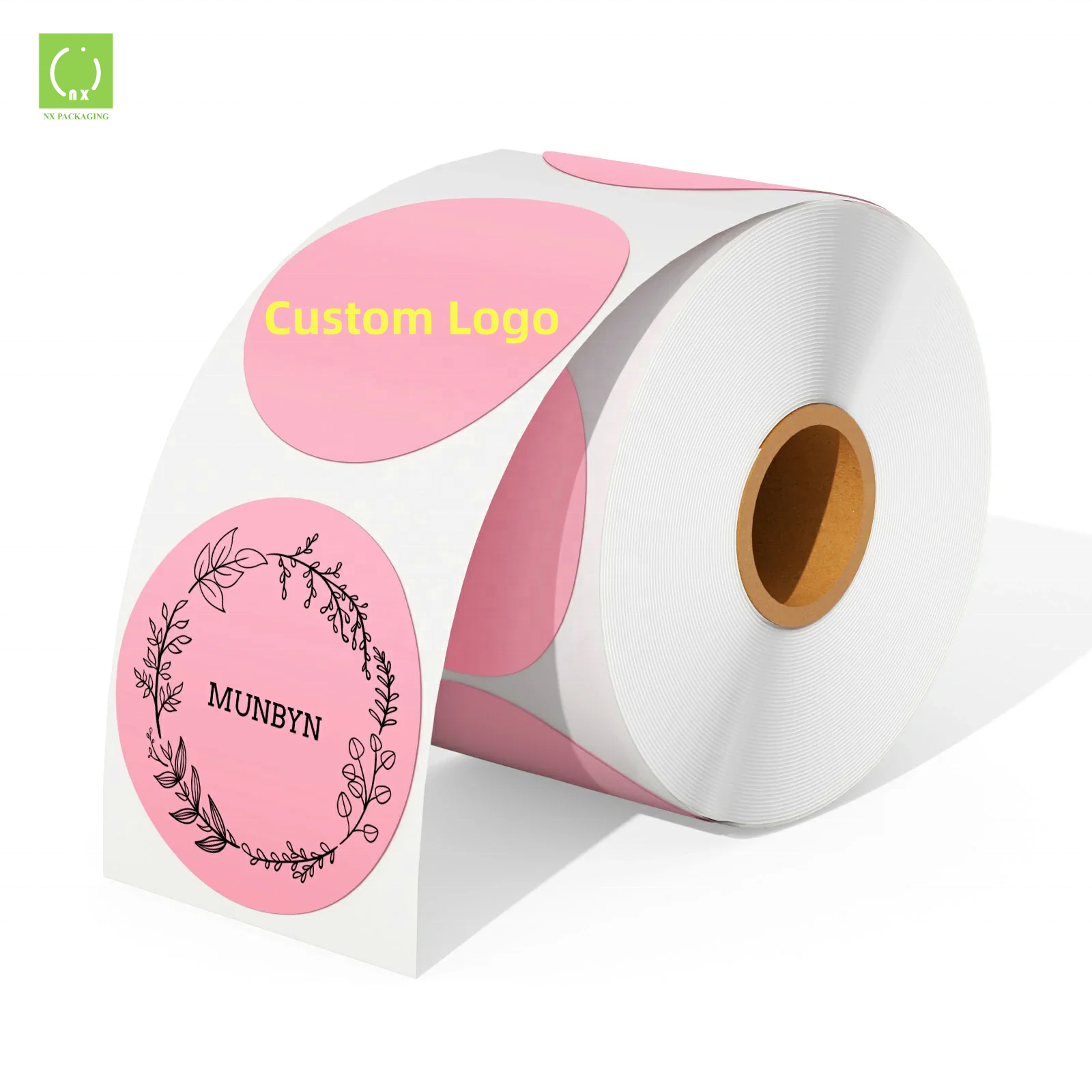 Cheap Custom Brand Name Printing Logo Adhesive Roll Vinyl Labels Stickers for Packaging