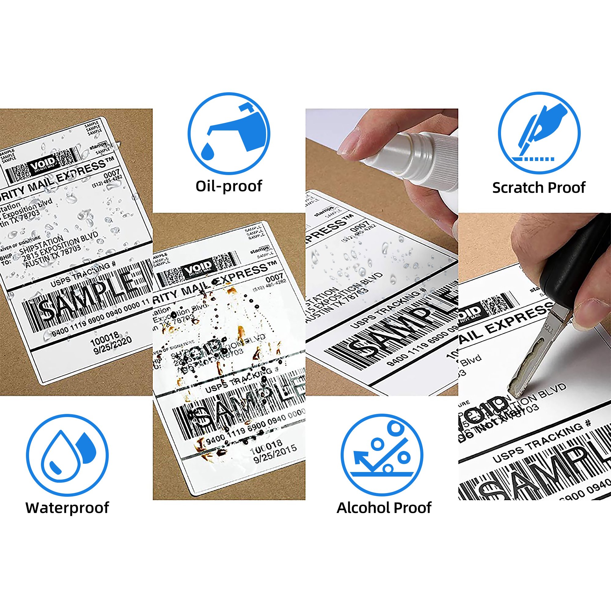 Free Sample Wholesale A6 100x150mm Thermal Sticker Adhesive Label waybill for Thermal Printers
