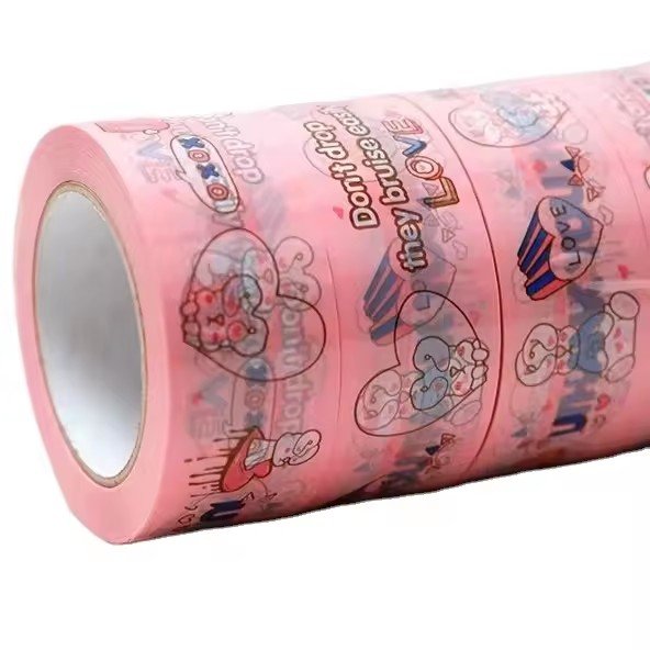 Custom Printed Logo Colored Cute Sealing Packaging Box Adhesive Tape with Specialized Logo in Low MOQ Cheap price