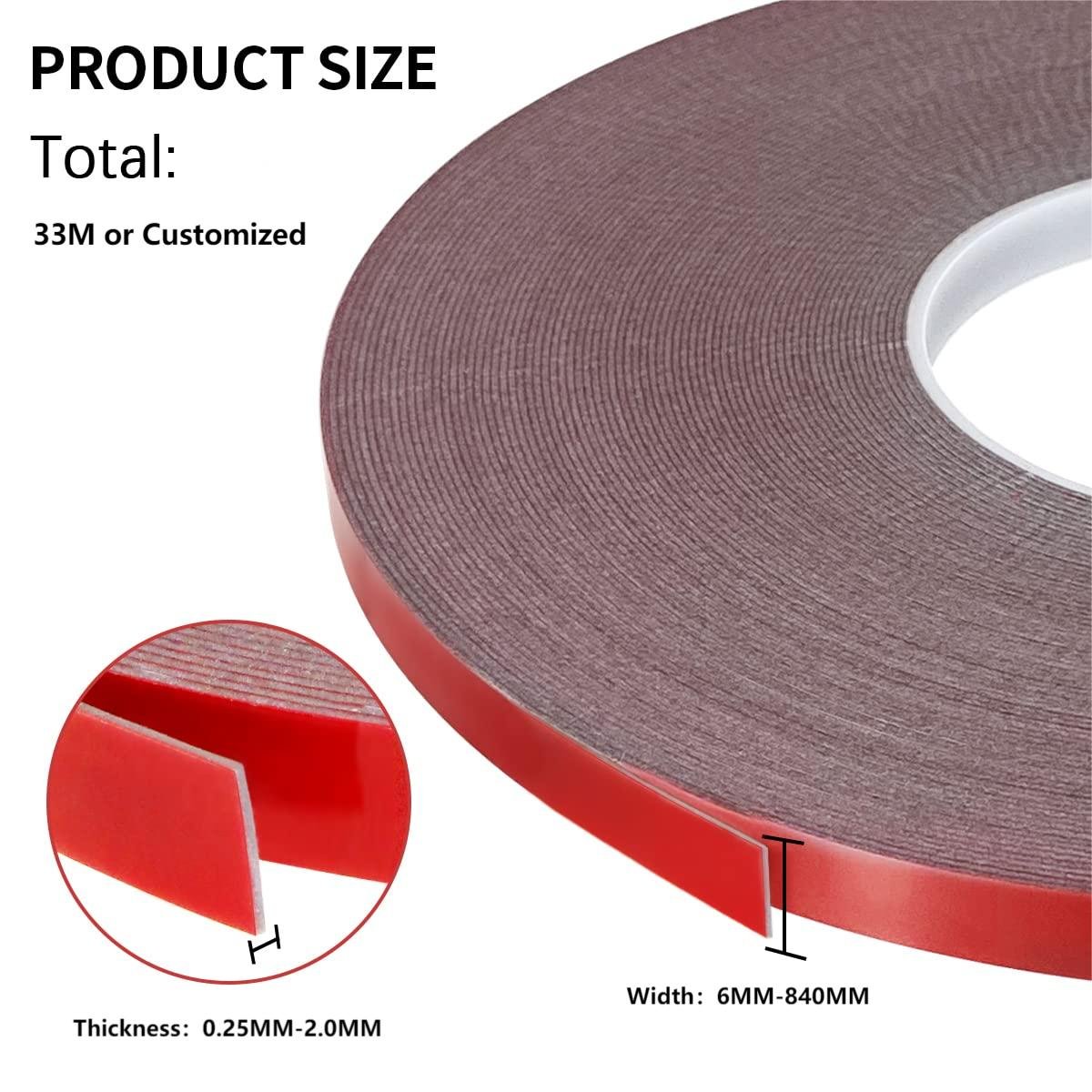 Permanent Bonding Double Sided Tape Heavy Duty Mounting Double Sided Adhesives Acrylic Foam Tape for Car Decor Outdoor Home