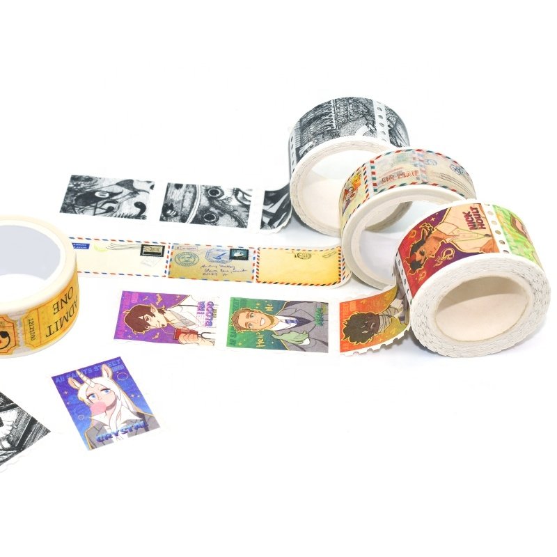 Custom CMYK Colorful Waterproof Adhesive Stamp Masking Washi Tape