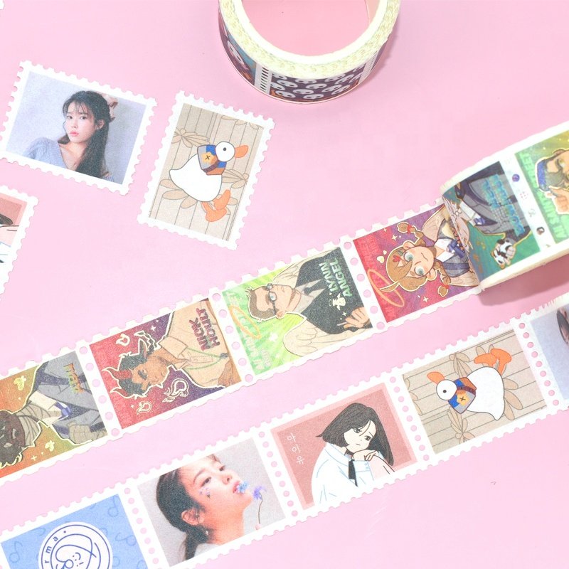Custom CMYK Colorful Waterproof Adhesive Stamp Masking Washi Tape