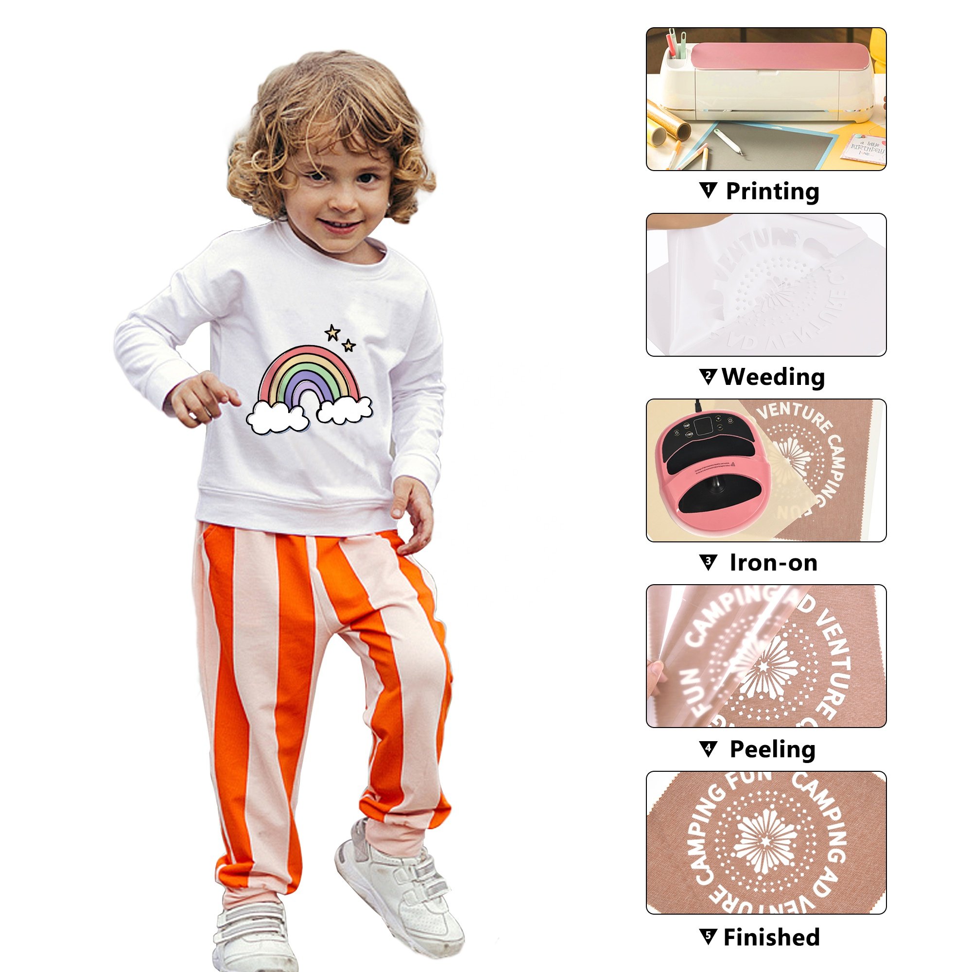 Renlitong PVC sticky rolls heat adhesive vinyl best iron on vinyl for garments t shirts hats bags transfer film easyweed