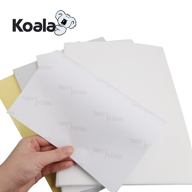 koala Factory 80um Inkjet transparent waterproof PET Adhesive label For Sticking A4*50 Sheets