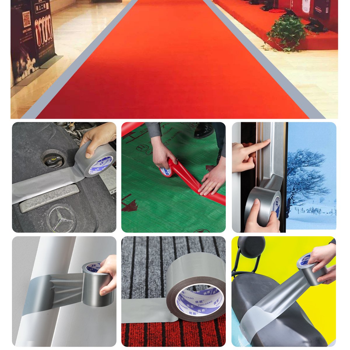 YOUJIANG Customizable Black Gaffer Matte Duct Tape Adhesive Paper & Film cloth duct tape