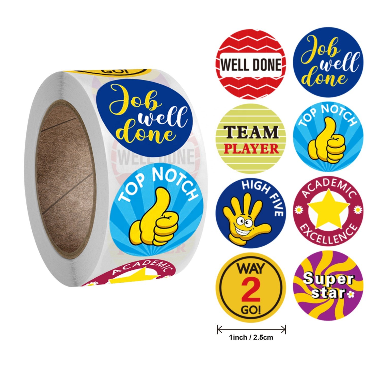1 inch cartoon motivational stickers office stationery decorative labels self adhesive reward sealing stickers etiquetas