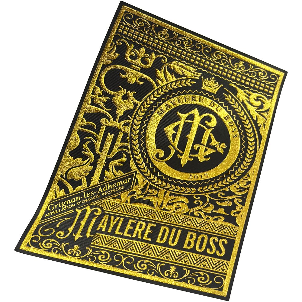Personalized Custom Brand Logo Foil Gold Label Printing Stickers Packaging Self Adhesive PVC Die Cut Wine Labels Sticker