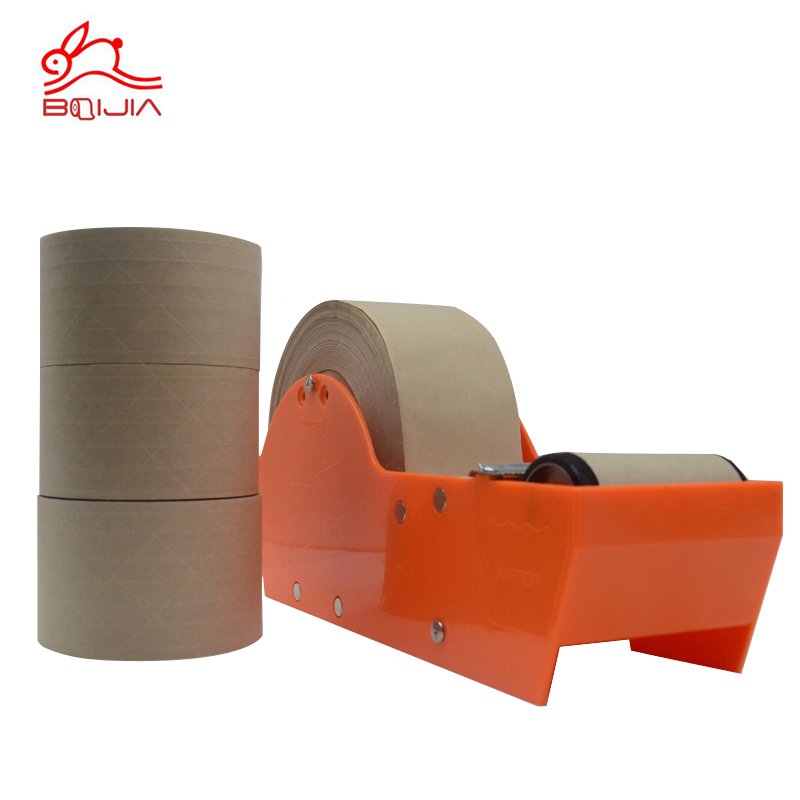 water activated custom printed logo gummed reinforced adhesive kraft paper tape self adhesive 500m water activated