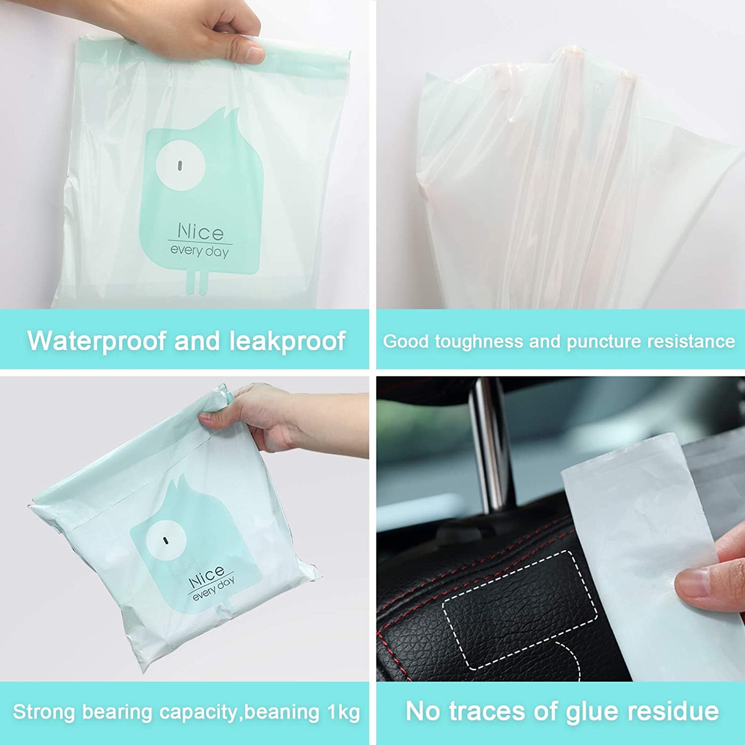 Car Trash Bags self adhesive garbage bag disposable degradation eco-friendly trash storage bags