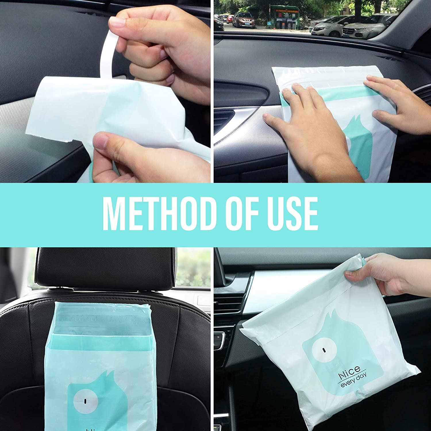 Car Trash Bags self adhesive garbage bag disposable degradation eco-friendly trash storage bags