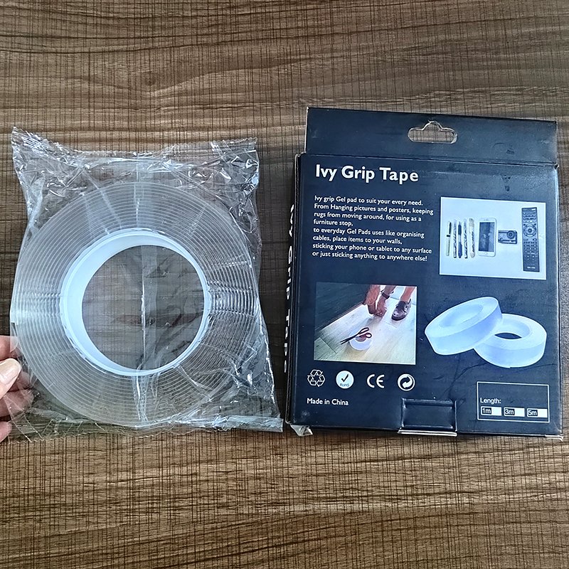 Double Sided Washable Adhesive Tape , Strong Viscosity Self Adhesive Rug Carpet Seaming Gel Transparent Nano Tape