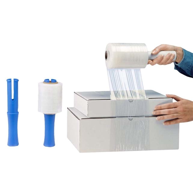 Factory packing material wrapping plastic self adhesive black plastic wrap roll mini stretch film wrapping filmblack 10cm