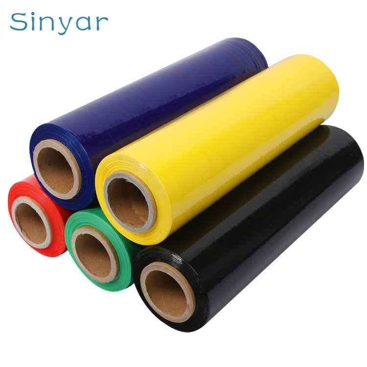Factory packing material wrapping plastic self adhesive black plastic wrap roll mini stretch film wrapping filmblack 10cm