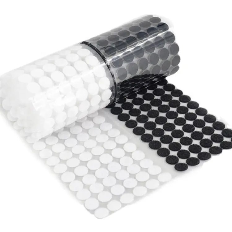 Hook and Loop Dots Transparent Self-adhesive Nylon Tapes Adhesive Hook and Loop Coins Dots