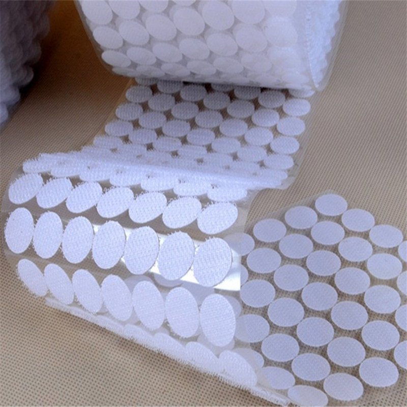 Hook and Loop Dots Transparent Self-adhesive Nylon Tapes Adhesive Hook and Loop Coins Dots