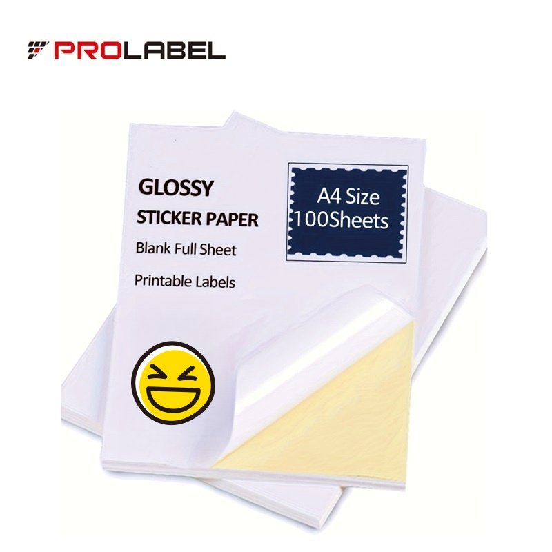 High Quality White Waterproof Adhesive Vinyl Label Sticker A4 210x297mm Brand Logo Barcode Stickers Labels Custom